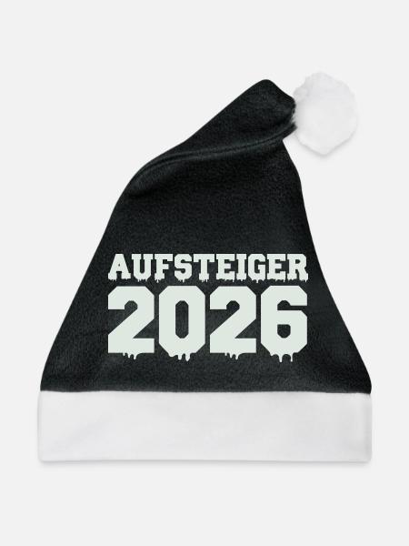 Aufsteiger 2026 Motiv - Weihnachtsmütze - Schwarz/Weiß