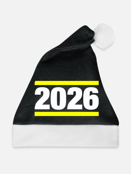 2026 Jahr - Weihnachtsmütze - Schwarz/Weiß