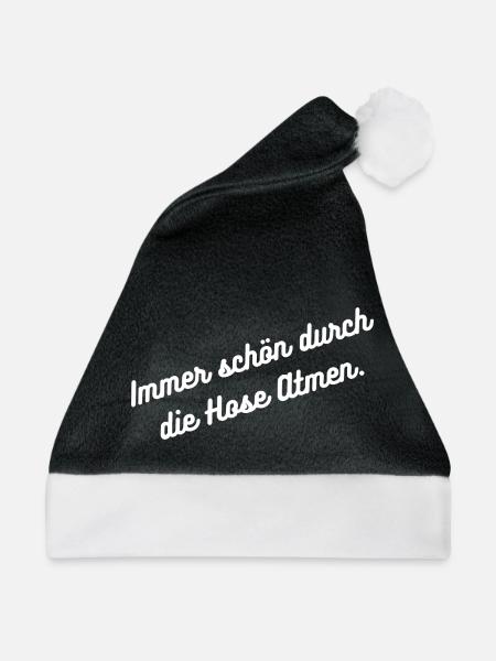 HN Durch die Hose Atmen - Script - Weihnachtsmütze - Schwarz/Weiß - Vorne
