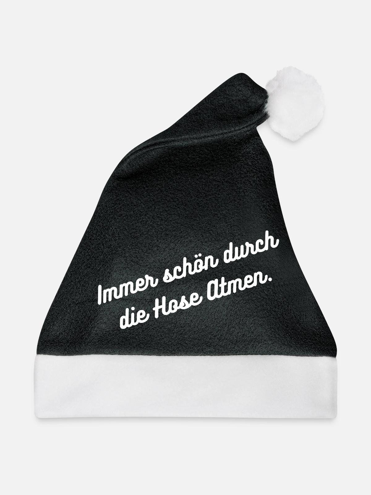 HN Durch die Hose Atmen - Script - Weihnachtsmütze - Schwarz/Weiß - Vorne