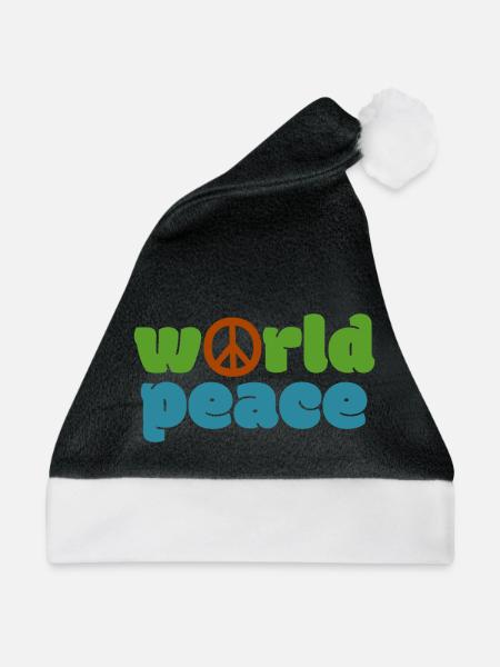 Weltfrieden - Farbe - Weihnachtsmütze - Schwarz/Weiß