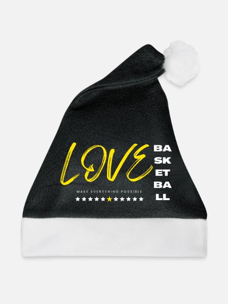 Liebe Basketball gelb - Weihnachtsmütze - Schwarz/Weiß