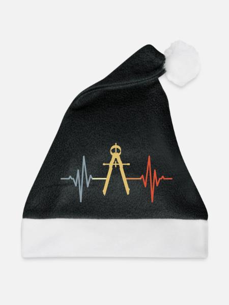 Zirkel EKG Retro Look - Weihnachtsmütze - Schwarz/Weiß