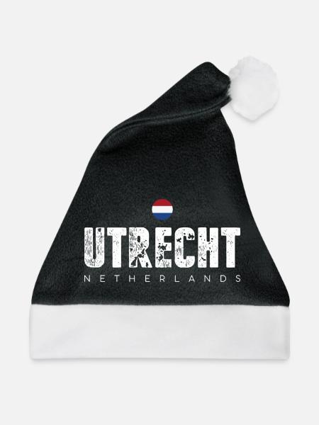 Utrecht Distressed City Briefe - Weihnachtsmütze - Schwarz/Weiß