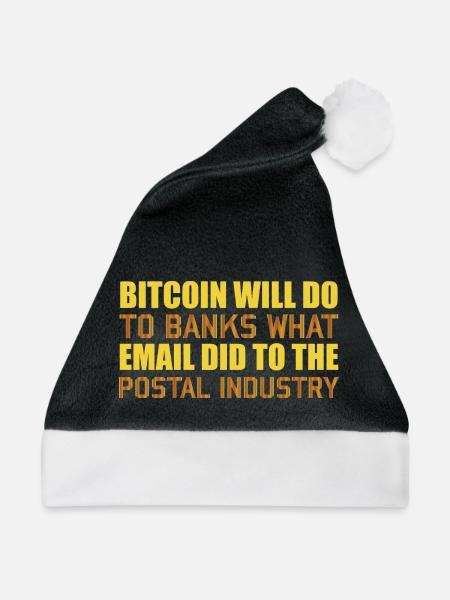 Bitcoin Postal Industry - Weihnachtsmütze - Schwarz/Weiß