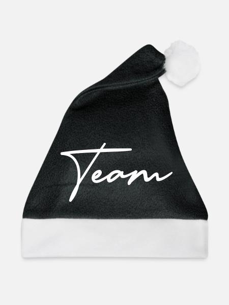 Team Schreibschrift - Weihnachtsmütze - Schwarz/Weiß
