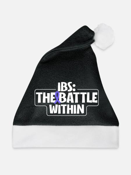 Reizdarm Awareness Design - Innerer Kampf - Weihnachtsmütze - Schwarz/Weiß - Vorne