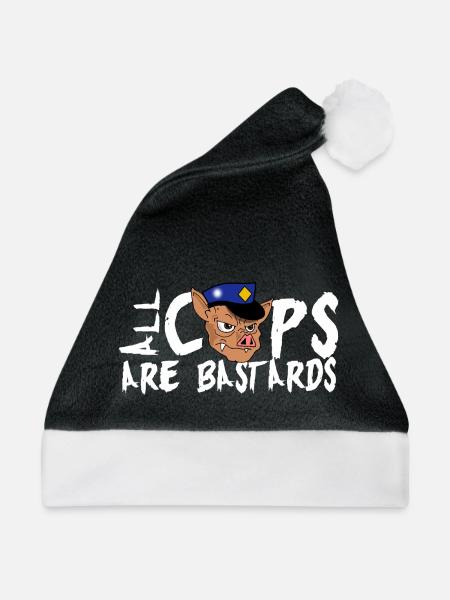 Cops sind scheiße ! - Weihnachtsmütze - Schwarz/Weiß - Vorne