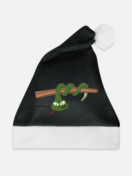 Eine Schlange hängt - Weihnachtsmütze - Schwarz/Weiß