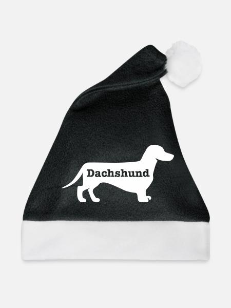 Dackel - Weihnachtsmütze - Schwarz/Weiß