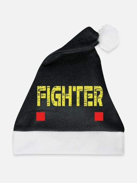 FIGHTER Textbasis - Weihnachtsmütze - Schwarz/Weiß