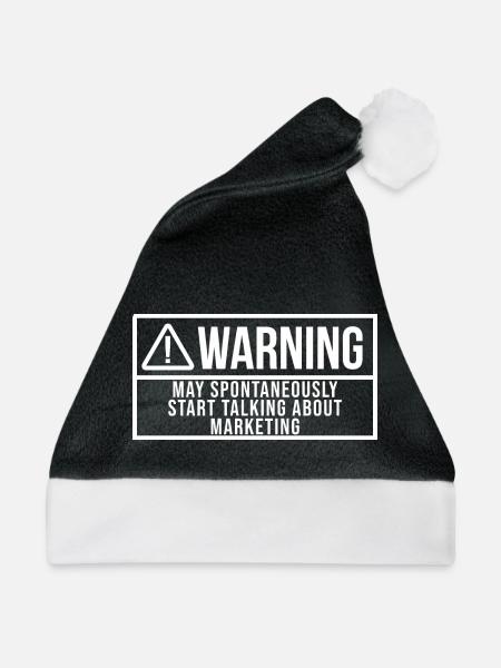 Marketing Marketing Marketing - Weihnachtsmütze - Schwarz/Weiß - Vorne