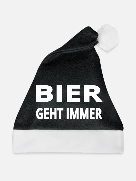 Bier - Weihnachtsmütze - Schwarz/Weiß
