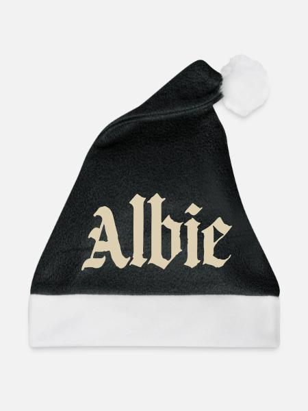Albie Gothic Fraktur Print - Weihnachtsmütze - Schwarz/Weiß