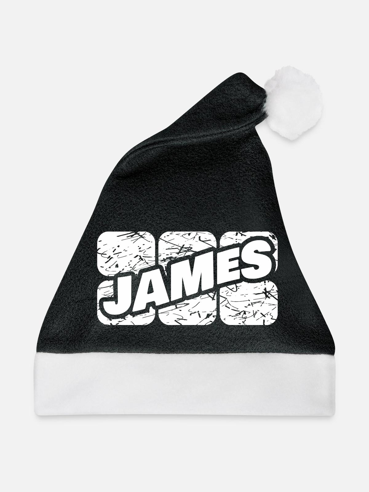 Vorname James - Weihnachtsmütze - Schwarz/Weiß - Vorne