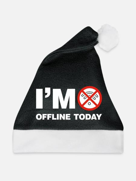 I'm Offline Today no Wlan Signal Internet Quotes - Weihnachtsmütze - Schwarz/Weiß - Vorne