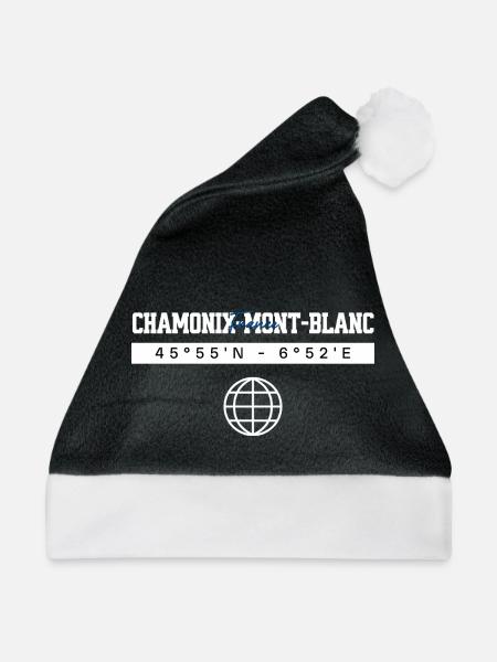 Chamonix-Mont-Blanc Frankreich Koordinaten - Weihnachtsmütze - Schwarz/Weiß - Vorne