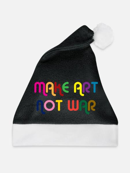Make Art Not War - Weihnachtsmütze - Schwarz/Weiß