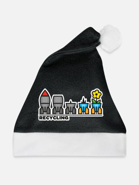 krieg frieden blume - Weihnachtsmütze - Schwarz/Weiß