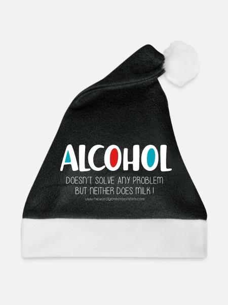Alkohol (dunkel) - Weihnachtsmütze - Schwarz/Weiß
