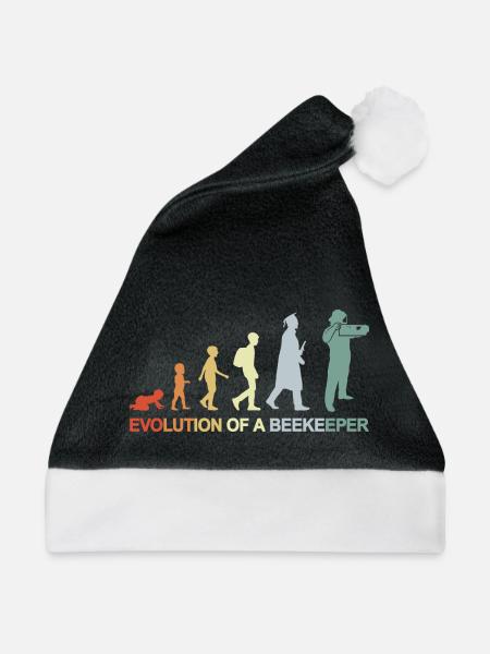 Imker Evolution - Weihnachtsmütze - Schwarz/Weiß