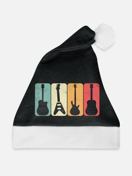 Gitarren - Weihnachtsmütze - Schwarz/Weiß