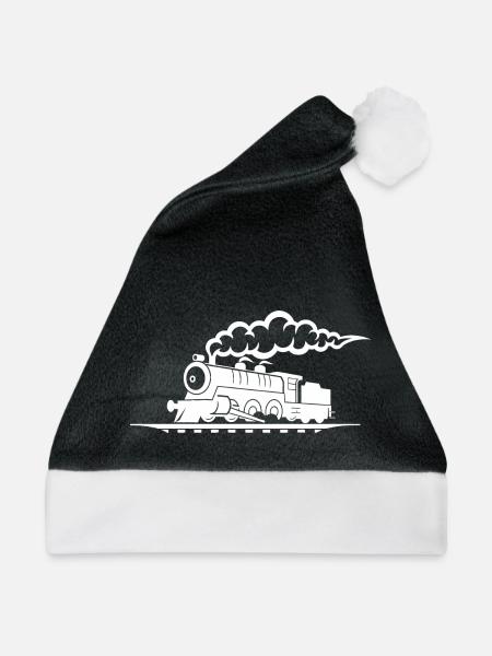 Eisenbahn Zeichnung - Weihnachtsmütze - Schwarz/Weiß