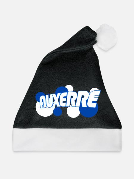 Auxerre Retro Tippfehler Blau - Weihnachtsmütze - Schwarz/Weiß - Vorne