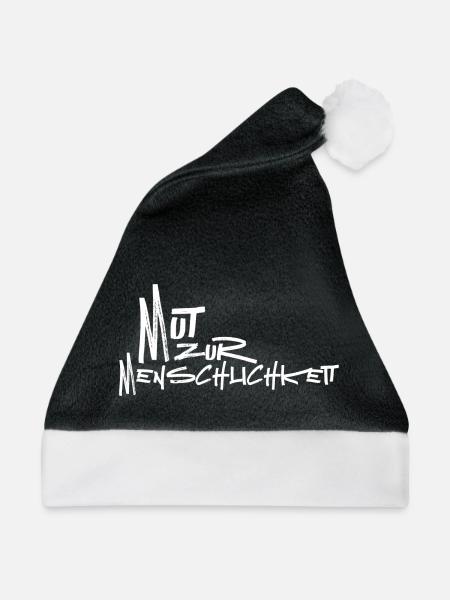 Mut zur Menschlichkeit - Weihnachtsmütze - Schwarz/Weiß - Vorne