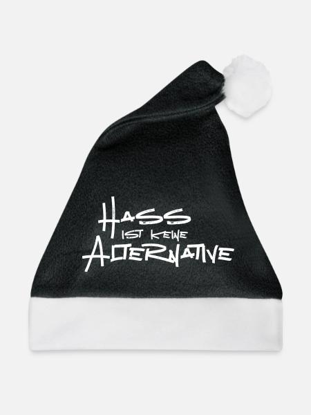 Hass ist keine Alternative - Weihnachtsmütze - Schwarz/Weiß - Vorne