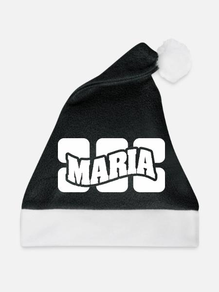 Maria - Weihnachtsmütze - Schwarz/Weiß - Vorne