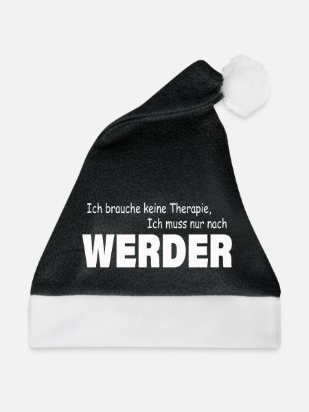 Therapie WERDER - Weihnachtsmütze - Schwarz/Weiß - Vorne