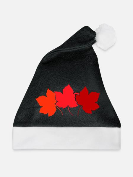 Herbstliche Ahornblätter Farbverlauf - Weihnachtsmütze - Schwarz/Weiß