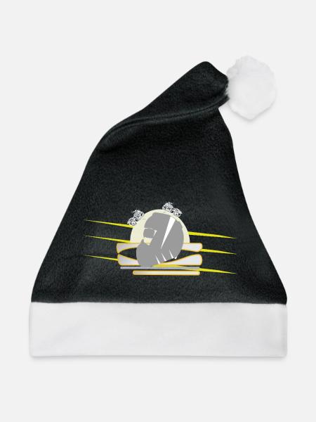 Motorrad Chopper Helm - Weihnachtsmütze - Schwarz/Weiß