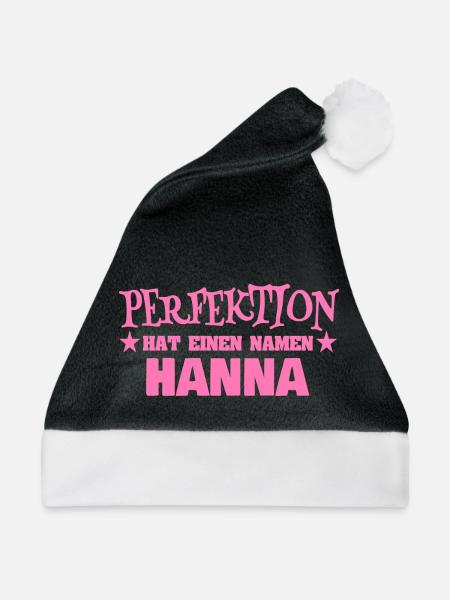 Hanna als Frauenname - Weihnachtsmütze - Schwarz/Weiß