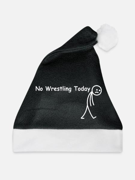 Heute kein Wrestling – lustiger Wrestler - Weihnachtsmütze - Schwarz/Weiß - Vorne