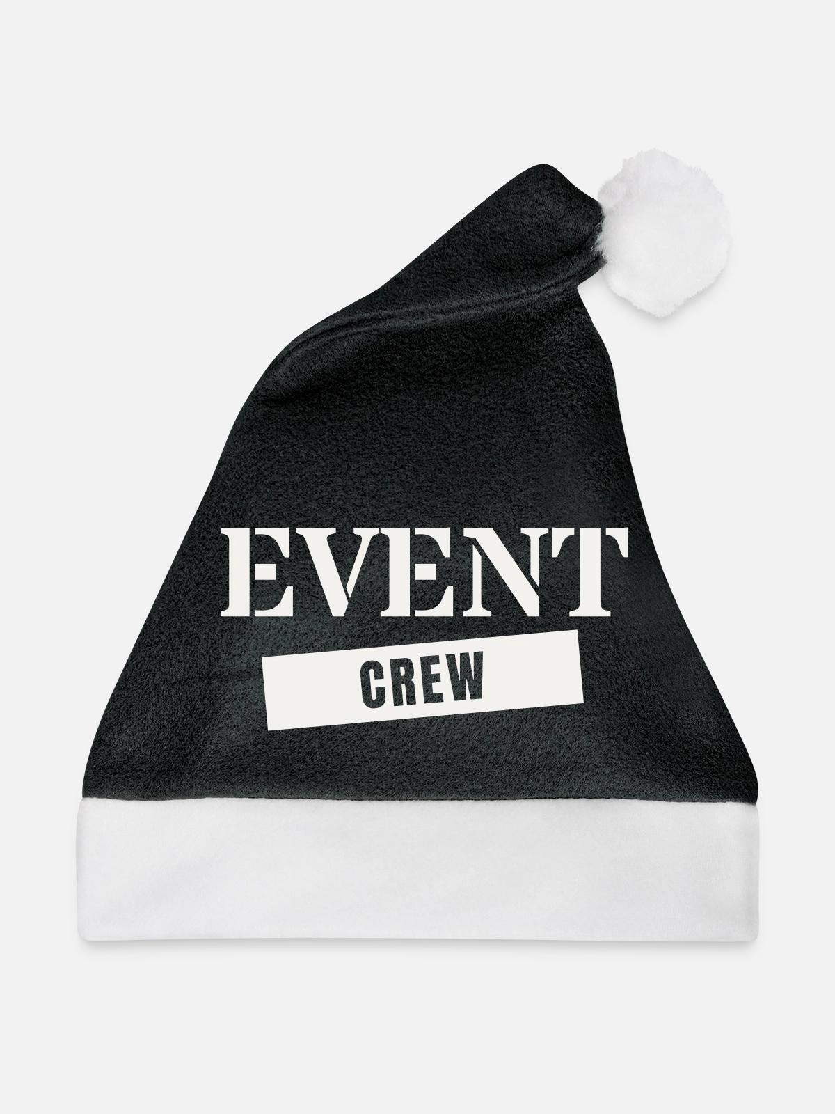 Event Crew - Weihnachtsmütze - Schwarz/Weiß - Vorne