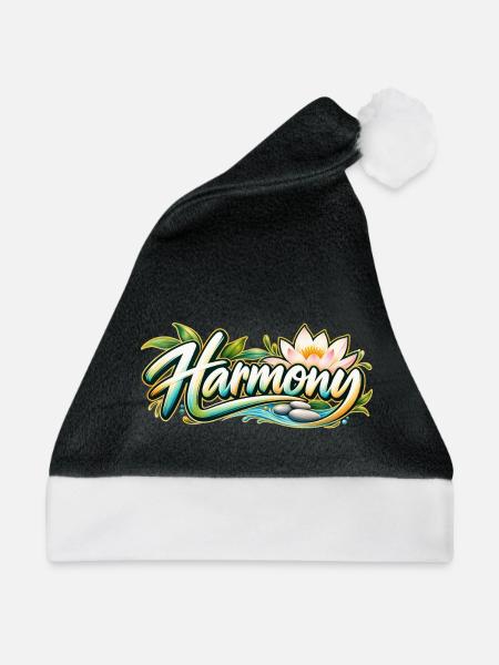Harmony: Lotusfluss Zen-Muster - Weihnachtsmütze - Schwarz/Weiß