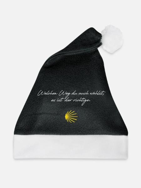 Der Weg - Jakobsweg Camino - Weihnachtsmütze - Schwarz/Weiß