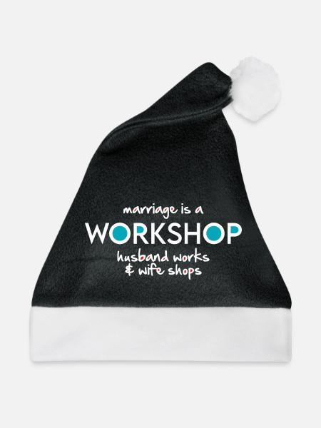 Werkstatt (dunkel) - Weihnachtsmütze - Schwarz/Weiß - Vorne