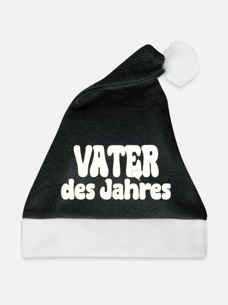 Vater des Jahres Award Design - Weihnachtsmütze - Schwarz/Weiß - Vorne