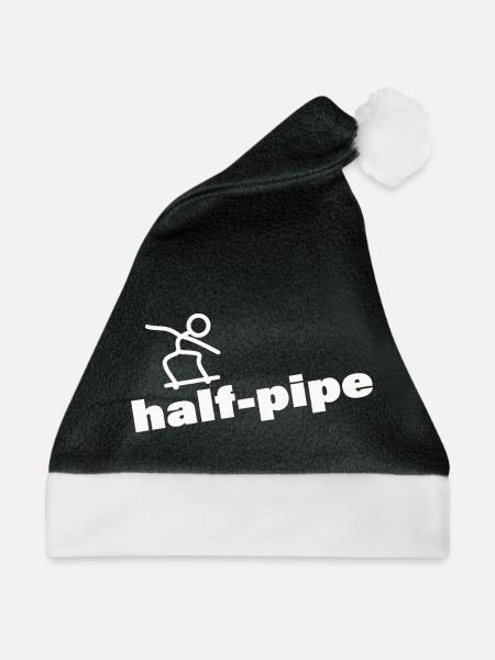 HALF PIPE - Weihnachtsmütze - Schwarz/Weiß - Vorne