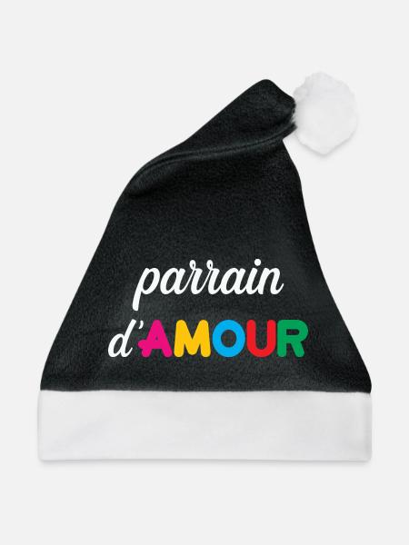 Pate der Liebe – Familien-Zärtlichkeit-Geschenk-Taufe - Weihnachtsmütze - Schwarz/Weiß - Vorne