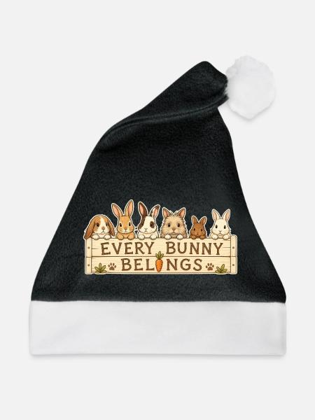 EVERY BUNNY BELONGS - Weihnachtsmütze - Schwarz/Weiß