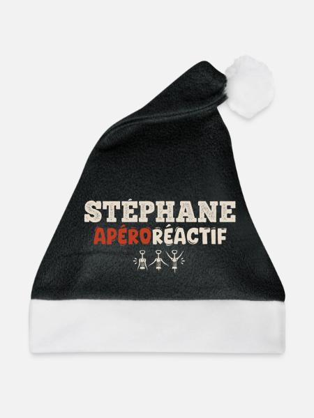 Stéphane Apéroréactif – Humorgeschenk - Weihnachtsmütze - Schwarz/Weiß