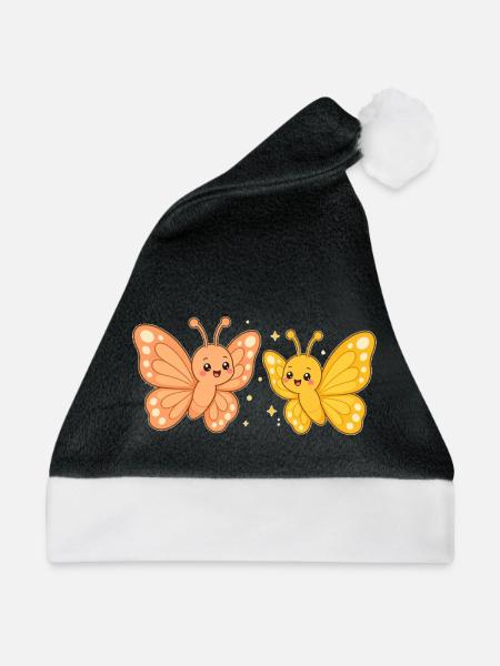Butterfly Sunshine Pair – Schmetterlings Duo - Weihnachtsmütze - Schwarz/Weiß - Vorne