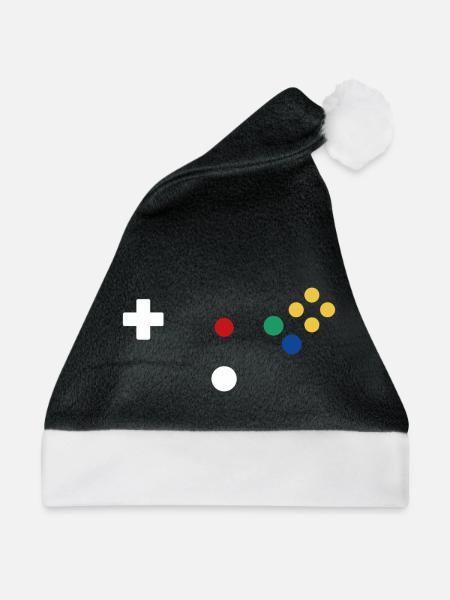 Retro Controller - Weihnachtsmütze - Schwarz/Weiß