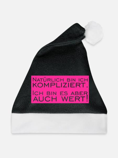 Natürlich bin ich Kompliziert - Weihnachtsmütze - Schwarz/Weiß