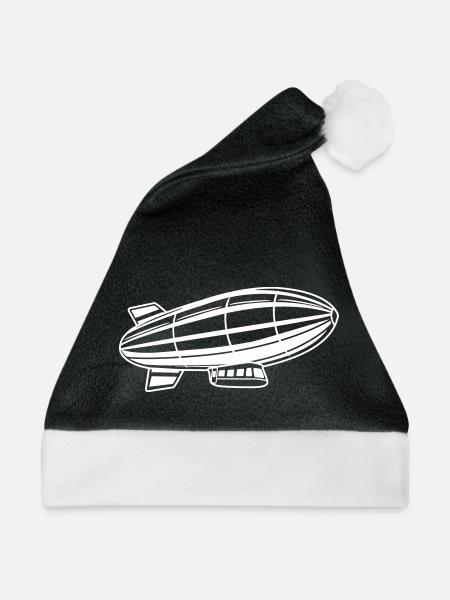 Luftschiff Silhouette Zeppelin - Weihnachtsmütze - Schwarz/Weiß - Vorne