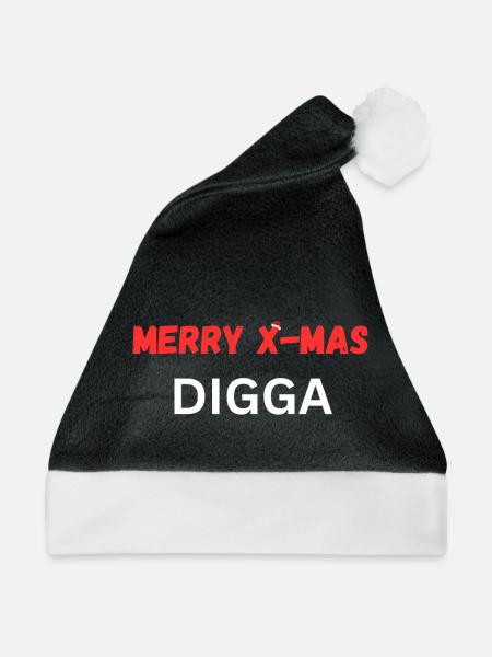MERRY X-MAS DIGGA - Weihnachtsmütze - Schwarz/Weiß - Vorne